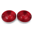 3-1/4" Turn Signal Bezels Red Lens Covers for Harley Touring Road King (2009-2023)