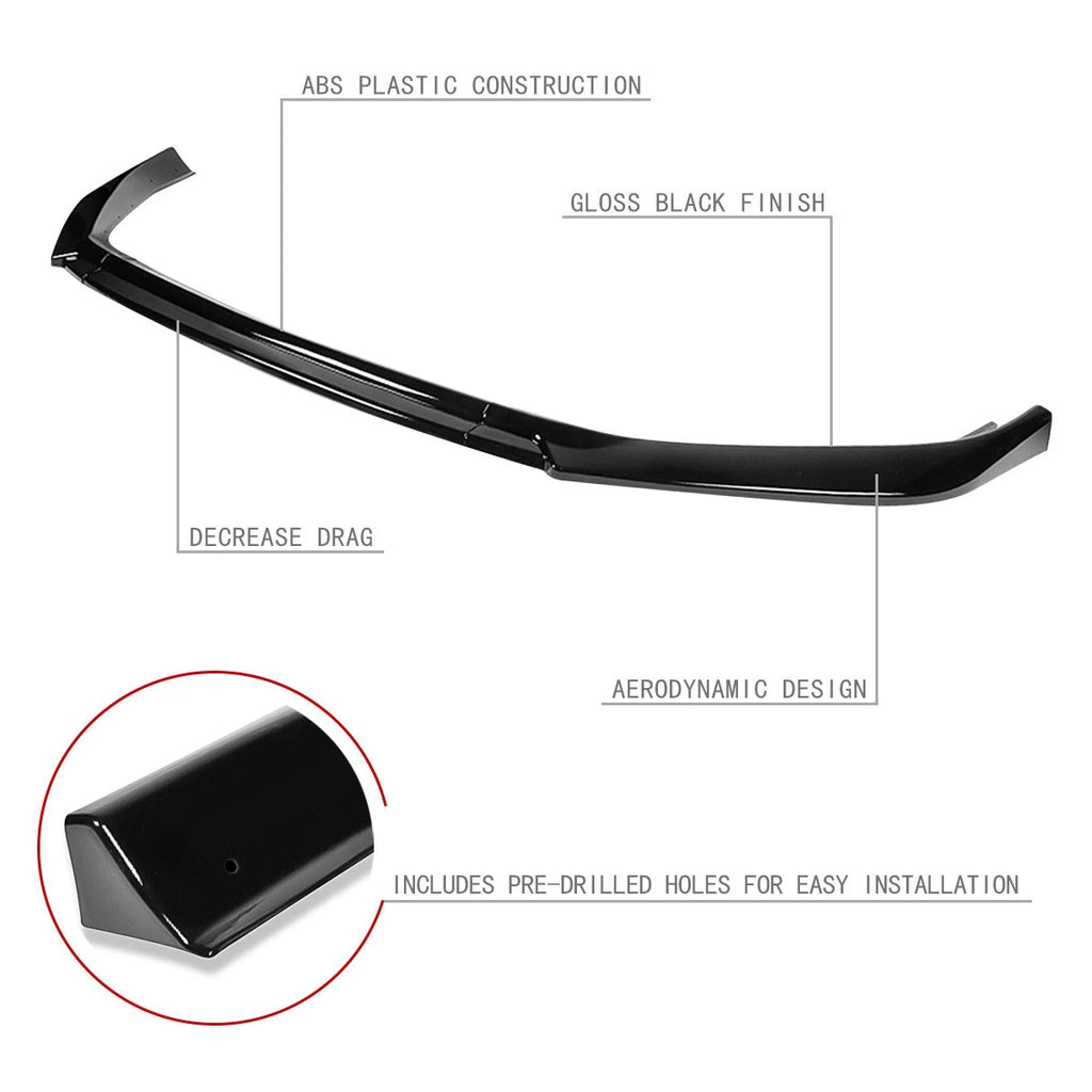3Pc Front Bumper Lip Splitter Diffuser for VW Golf (2018–2021) Gloss Black