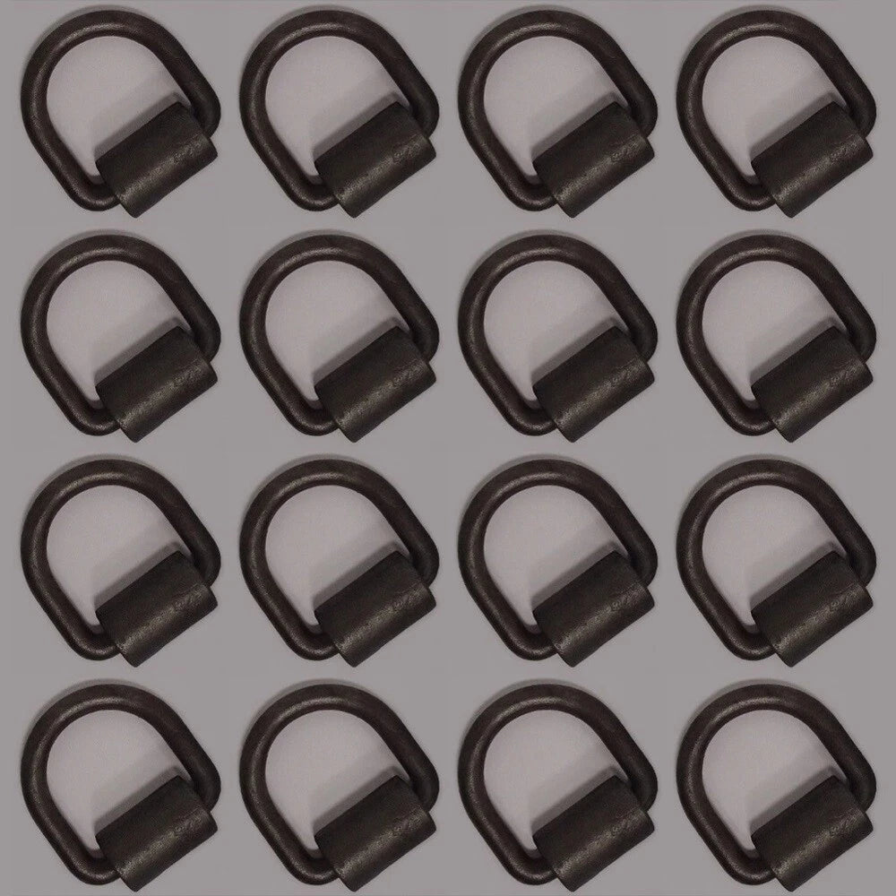 Set of 16 D Ring Weld On Tie Down Rings for Flatbed Truck Trailer