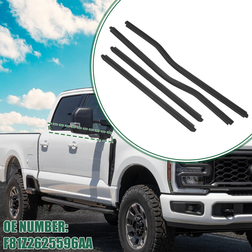 Set of 1 Window Weatherstrip for Ford F-250 (2013–2016) Rubber No.F81Z2625596AA Black