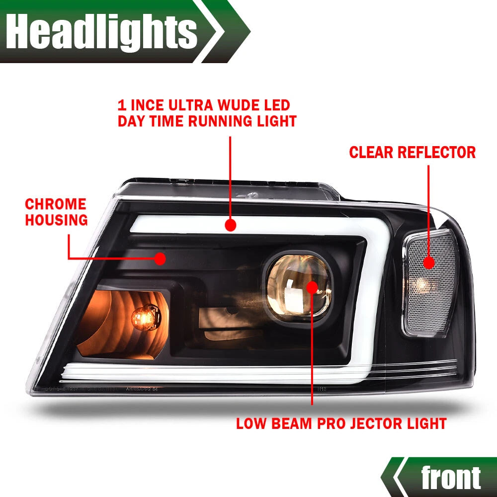 LED Projector Headlights for Ford F-150, Lincoln Mark LT (2004–2008)