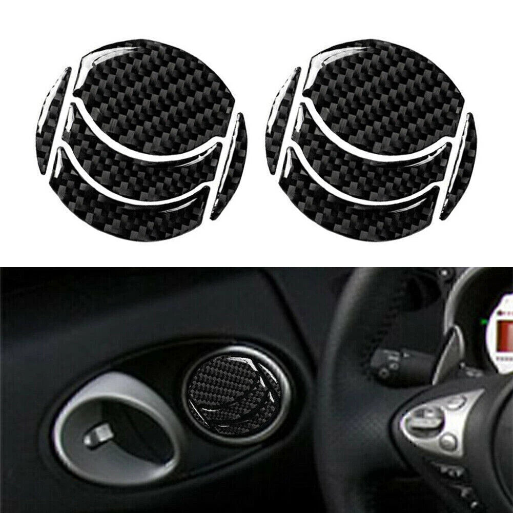 10Pcs Carbon Fiber Dashboard Air Outlet Vent Trim for Nissan 350Z (2006–2009)