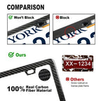 Set of 2 Carbon Fiber Finish Slim License Plate Frames