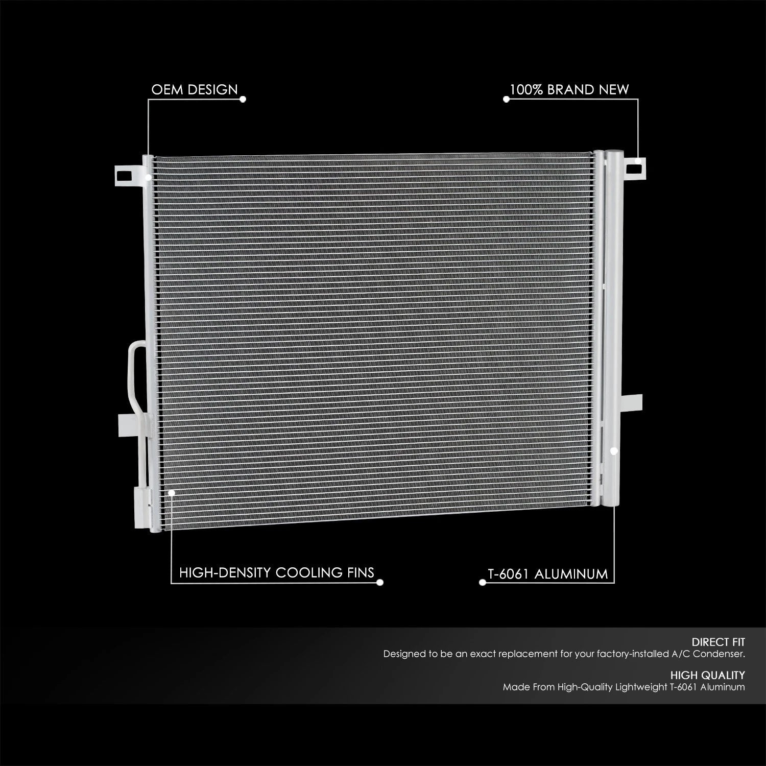 AC Condenser for Buick Enclave Chevy Traverse (2018–2023) OE Style Aluminum Core