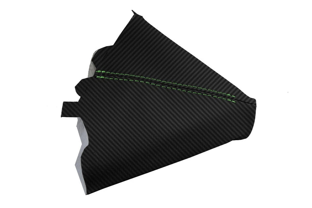 Manual Shift Boot Carbon Fiber for Ford Mustang (2005–2009) Green Stitch