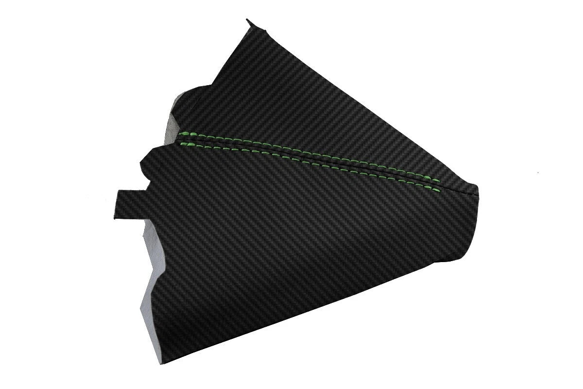 Manual Shift Boot Carbon Fiber for Ford Mustang (2005–2009) Green Stitch