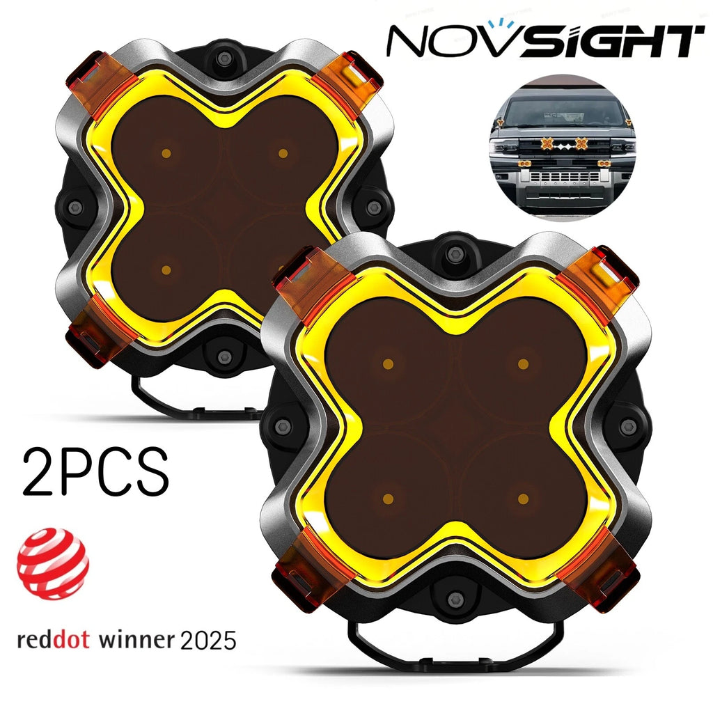 2X NOVSIGHT HALO Series 6" LED Work Light Pod Off Road Spotlight Flood Combo Beam