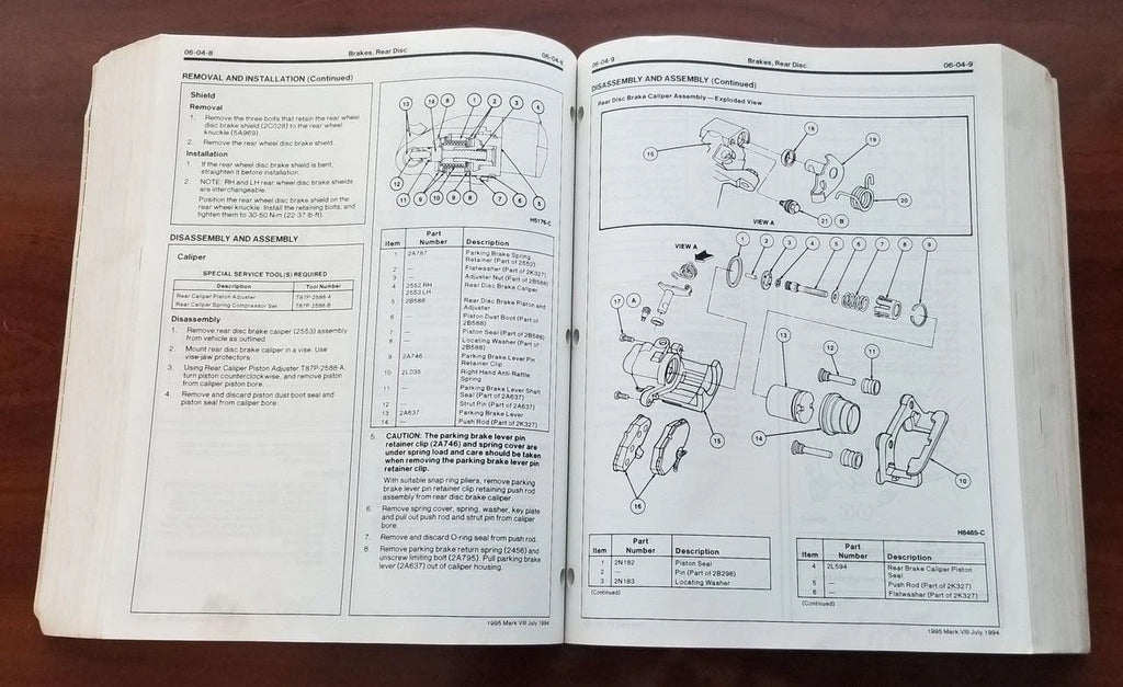 Service Shop Manual for Lincoln Mark VIII (1995) FPS-12192-95