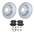 Hella Rear Solid Rotors & Bosch QuietCast Brake Pads Kit for Audi TT Quattro