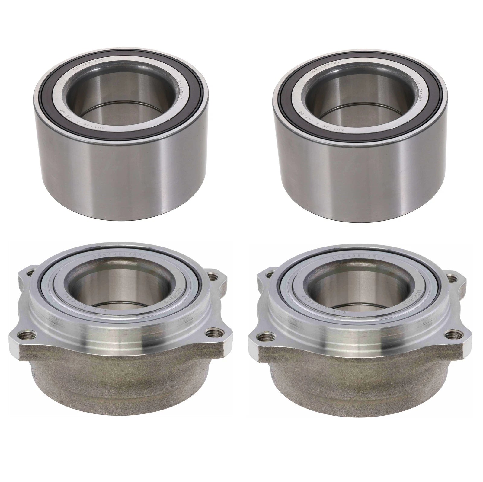 Set of 2 NTN Front & Rear Wheel Bearings Assemblies for Mercedes C216 W218 W212 W204