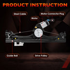 Front Right Power Window Regulator with Motor for Fiat 500 (2012-2019)
