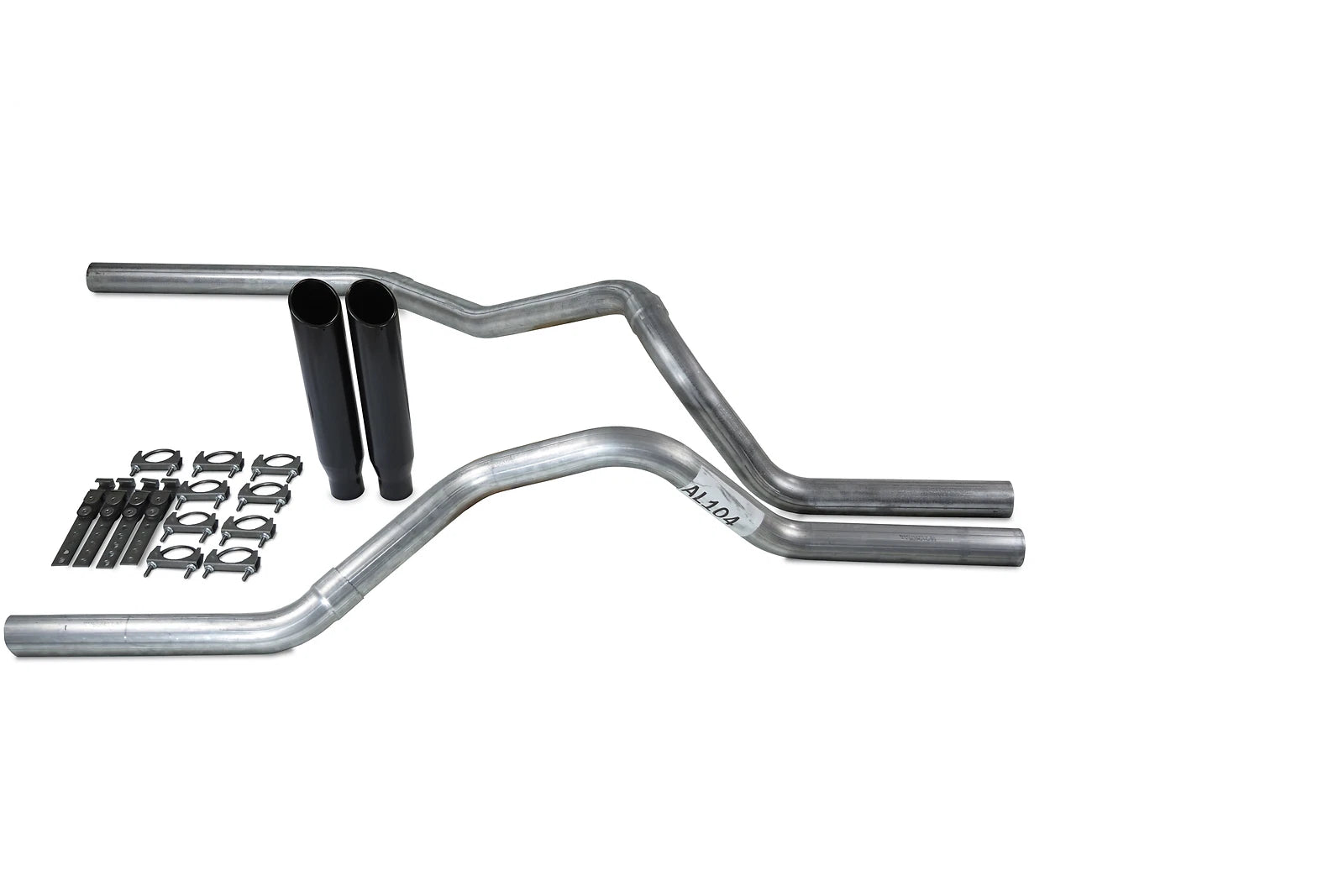 2.5" Dual Exhaust Kit for Ford F-150 (1987–1997) Black C Tips