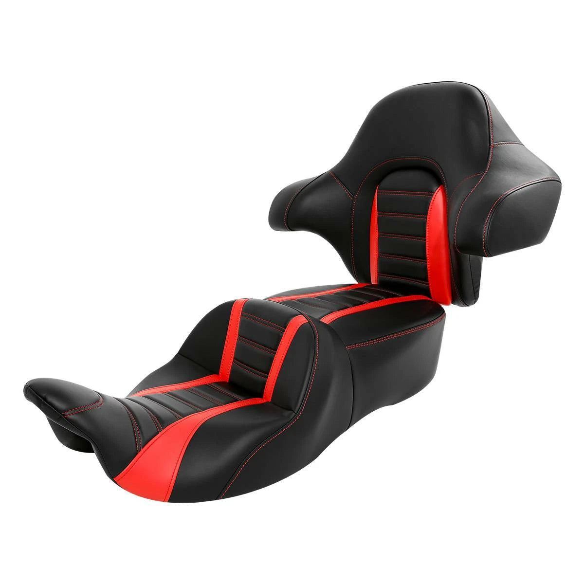 Seat Backrest Pad for Harley Touring Glide (2014–2023) - Black Red