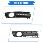 LED Front Bumper Fog Light Grille Cover for Audi A4 B6 (2001–2005)