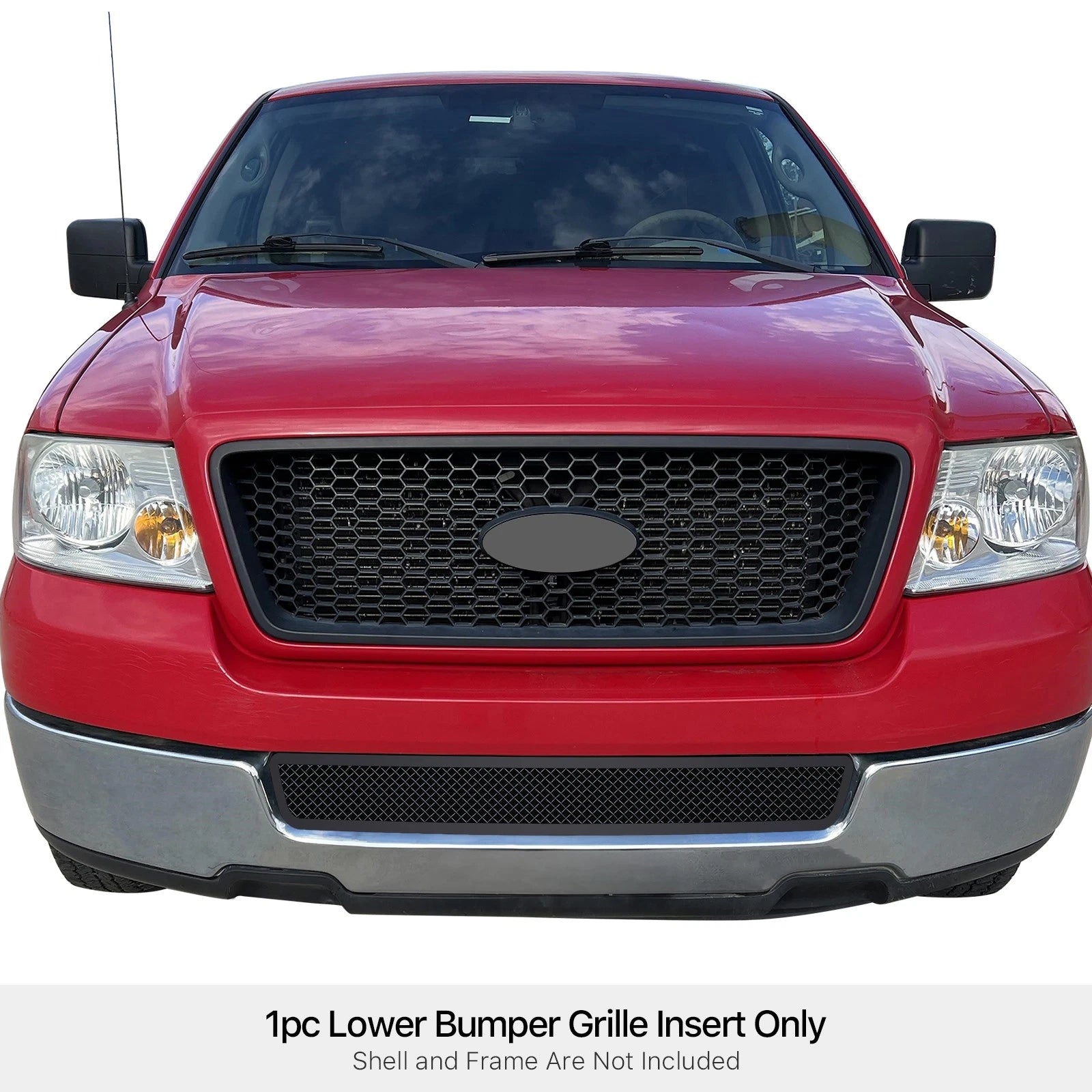 Lower Bumper Grille for Ford F-150 (2004-2005) Black Stainless Mesh
