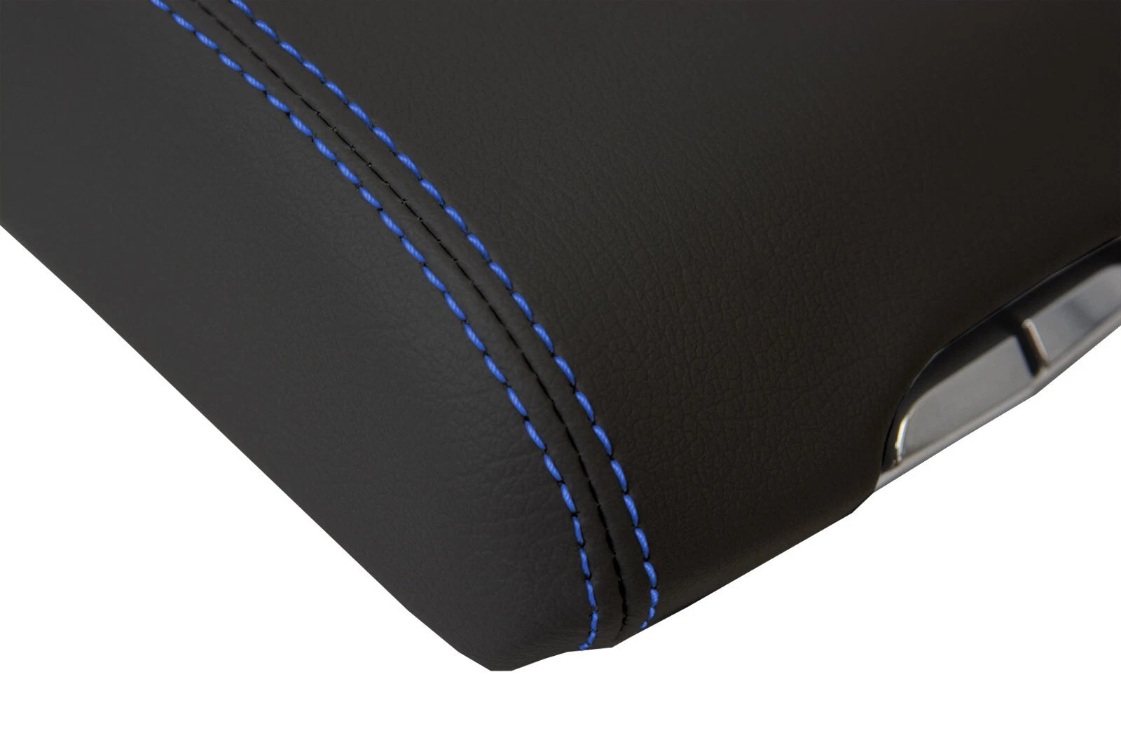 Leather Console Lid Armrest Cover for Cadillac SRX (2010–2016) Blue Stitch