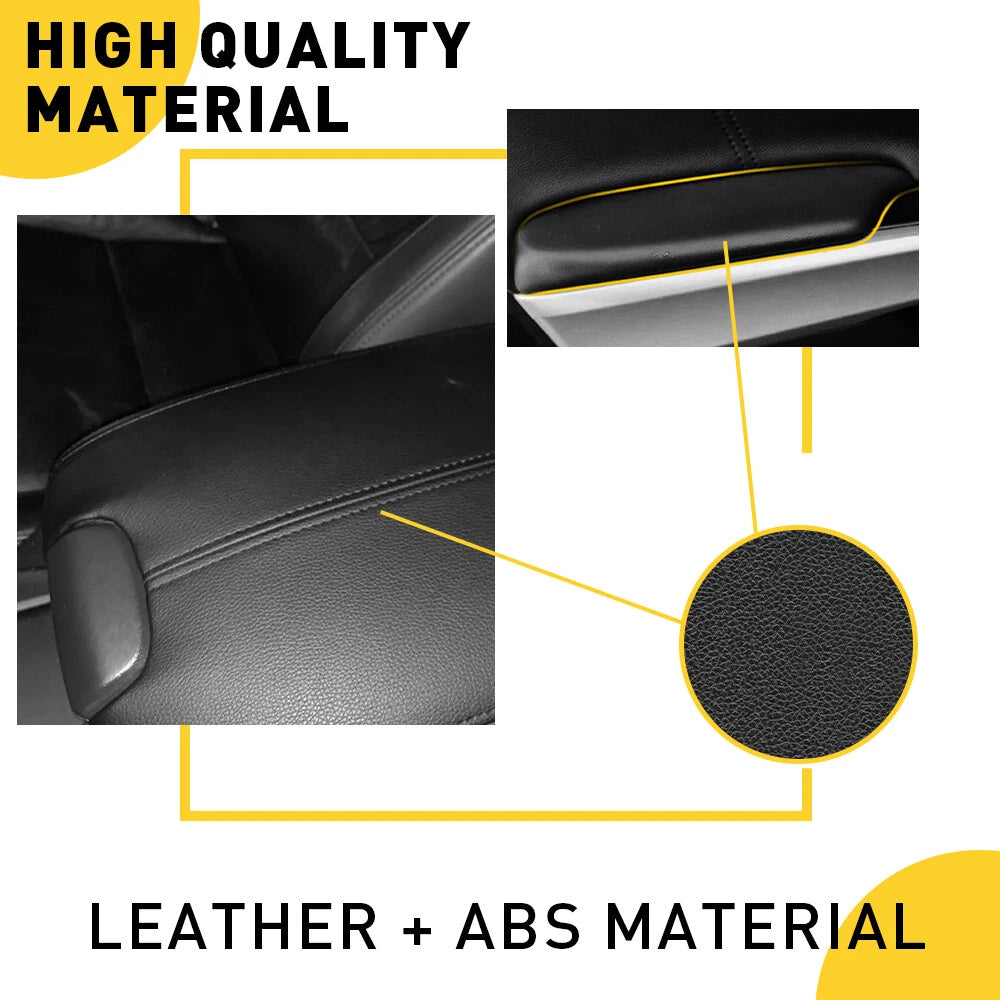 Leather Door Armrest Cover & Base Lid for Honda Accord (2008–2012) Black