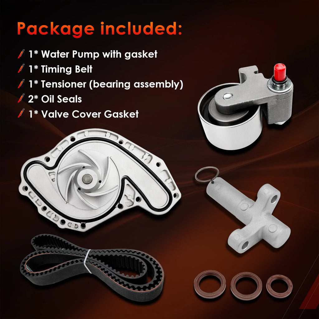 Timing Belt Kit with Water Pump for Chrysler Volkswagen 300 3.5 4.0L (2005–2011) TCKWP295D