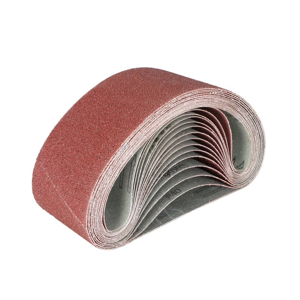 Set of 15 Sanding Belts for Sander (4" x 24", Aluminium Oxide, 40/80/120 Grit)