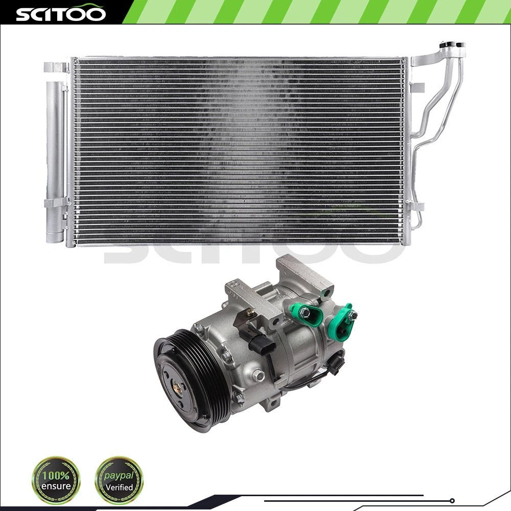 Condenser & Compressor for Hyundai Sonata (2012–2014) & Kia Optima (2012–2015)