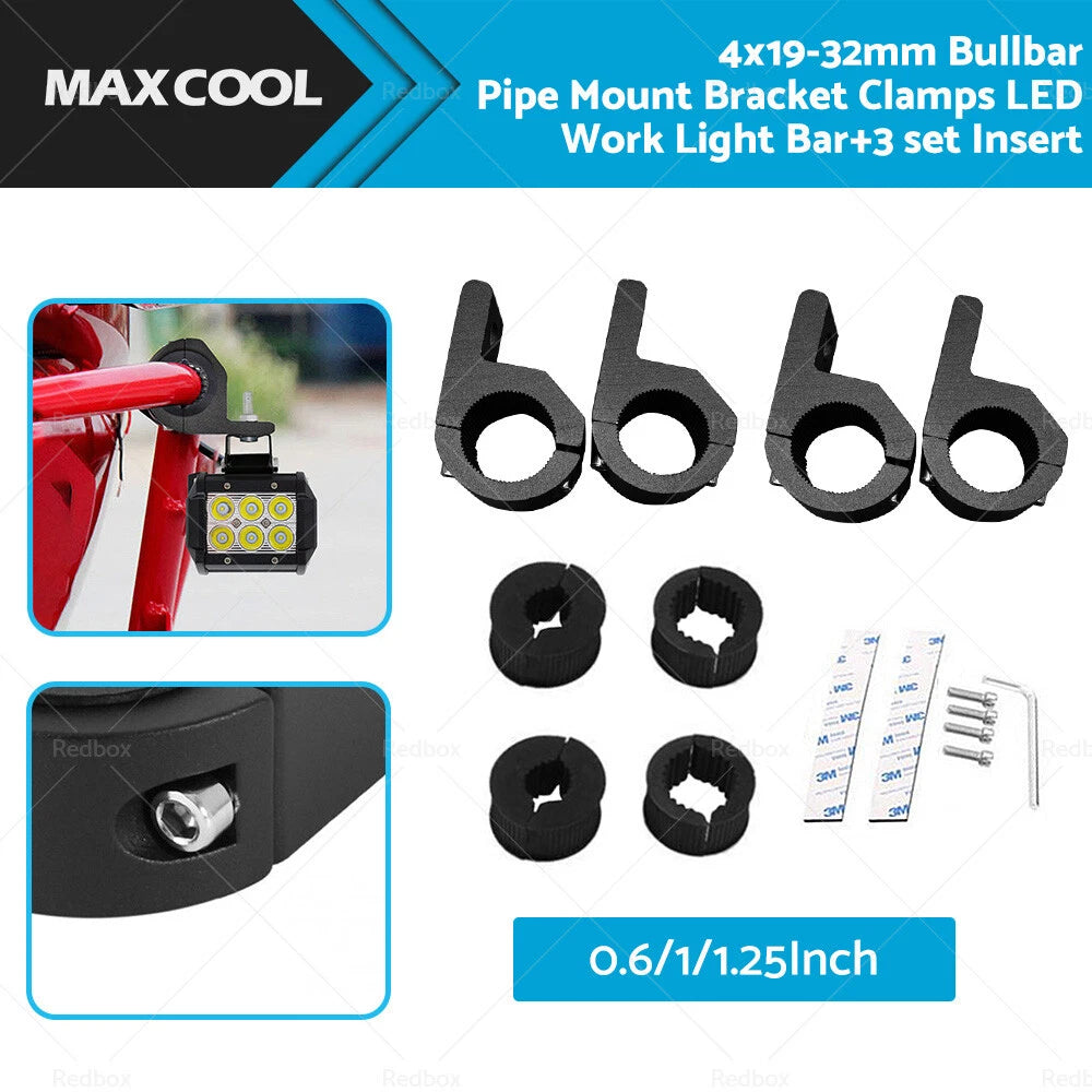 4X Bullbar Pipe Mount Bracket Clamps for Ford Ranger