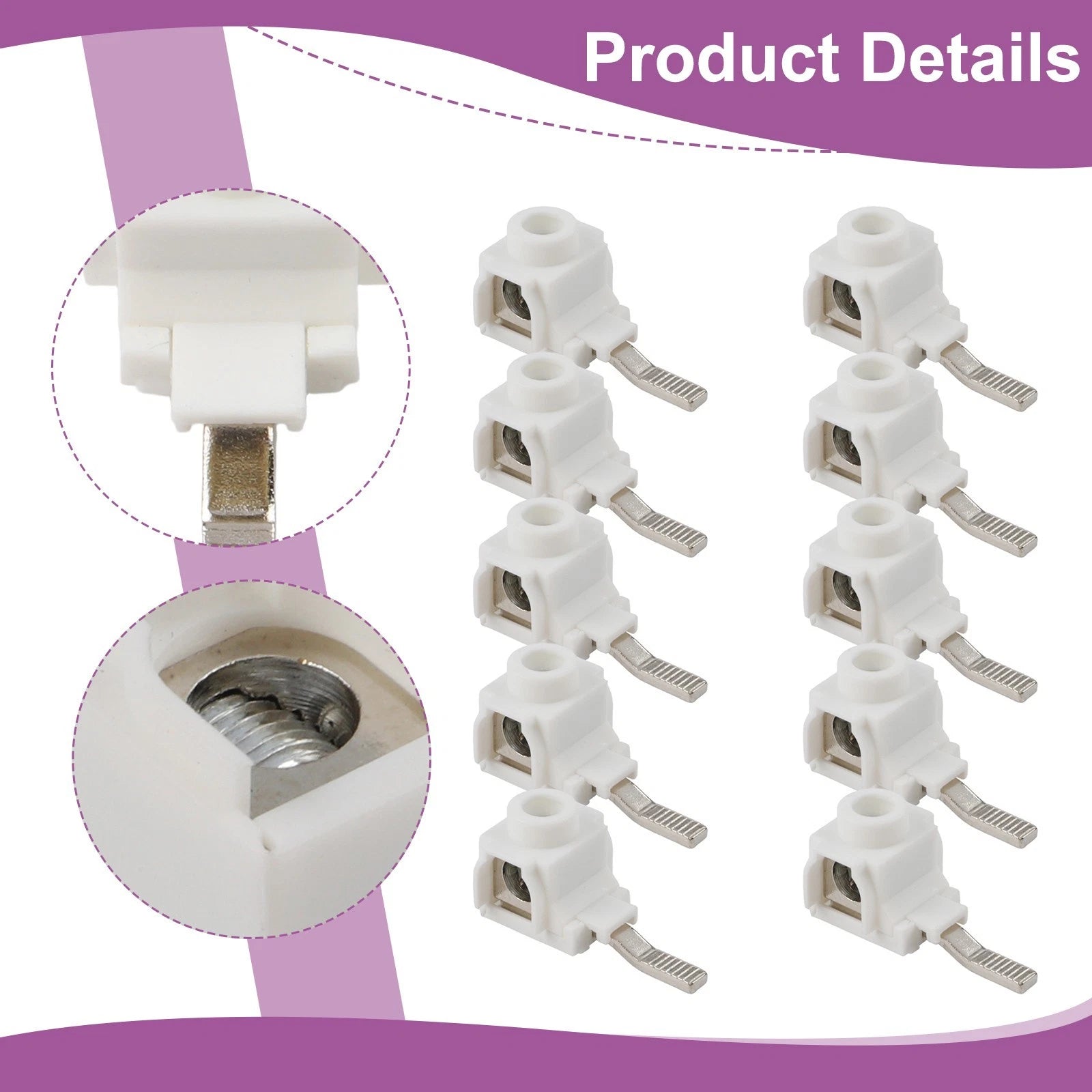 Set of 10 Busbar Terminal Block Connectors for Wiring Solutions