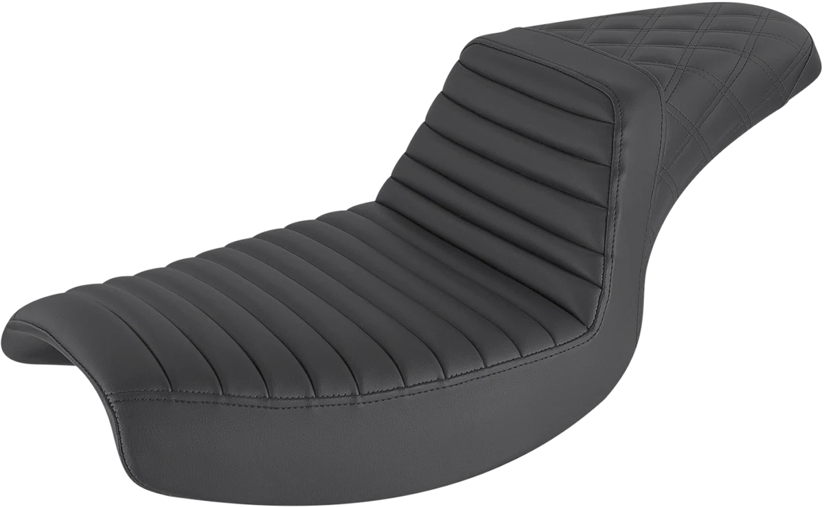 SADDLEMEN Step-Up Seat for Harley Davidson (2014–2023) - Black Tuck-n-Roll
