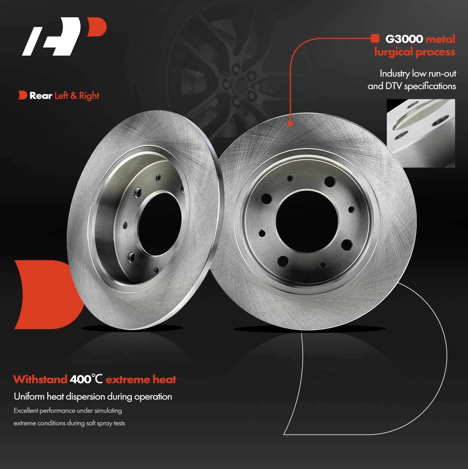Rear Disc Brake Rotors for Kia Spectra/Spectra5 (2004–2009)