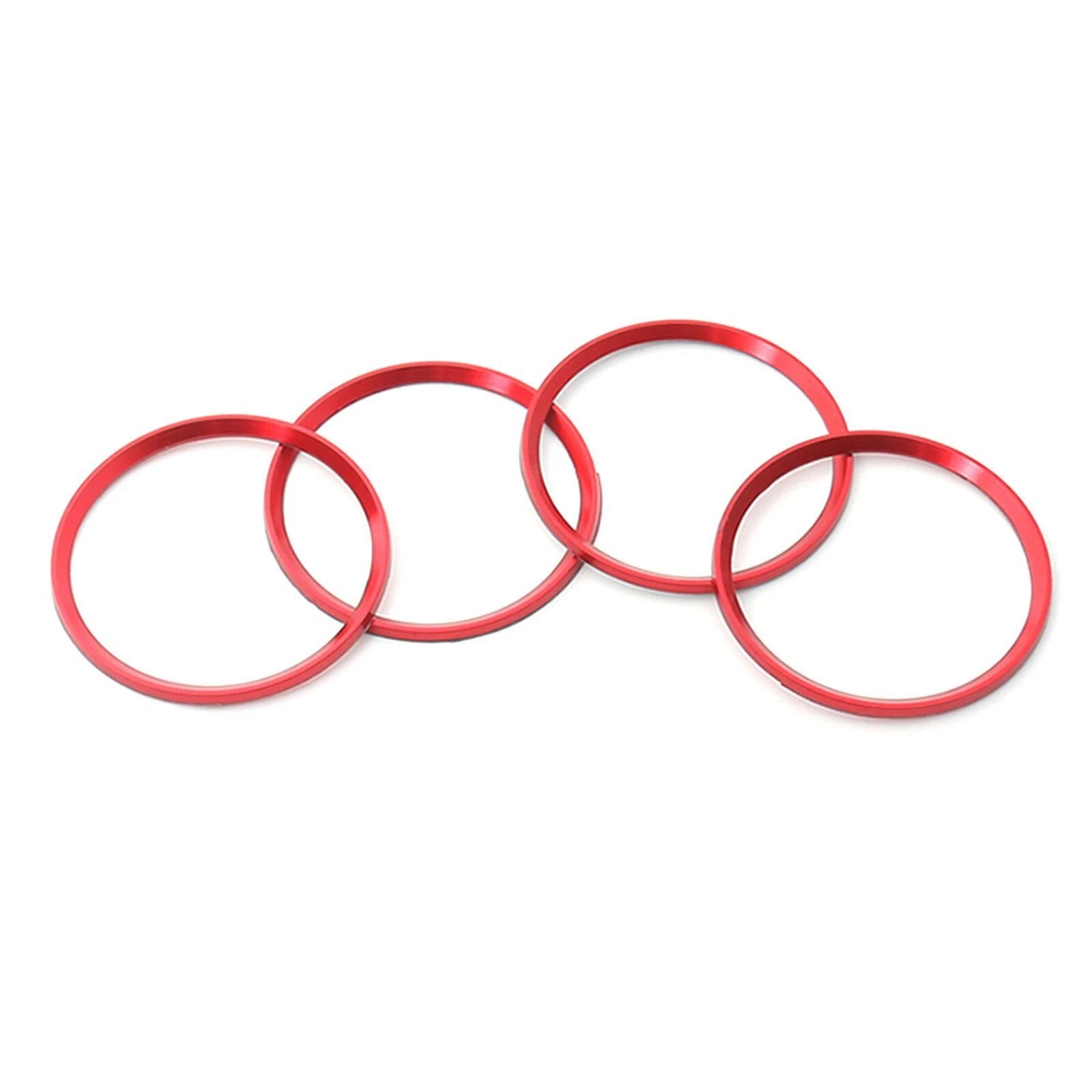 4PCS Red Aluminum Wheel Hub Cap Ring Covers for Audi A4 Q5 TT (2008-2016)