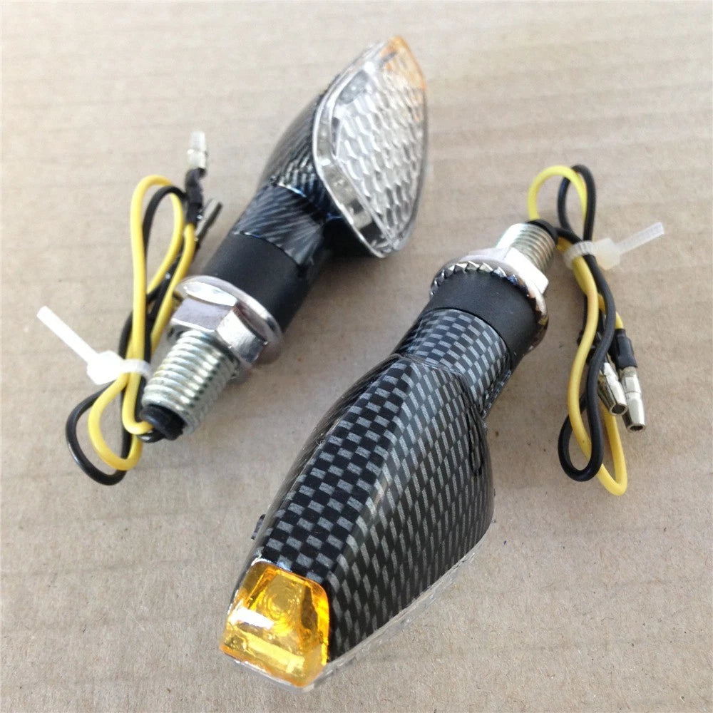2X Carbon LED Turn Signal Lights for Universal Motorcycle (Dual Sport)