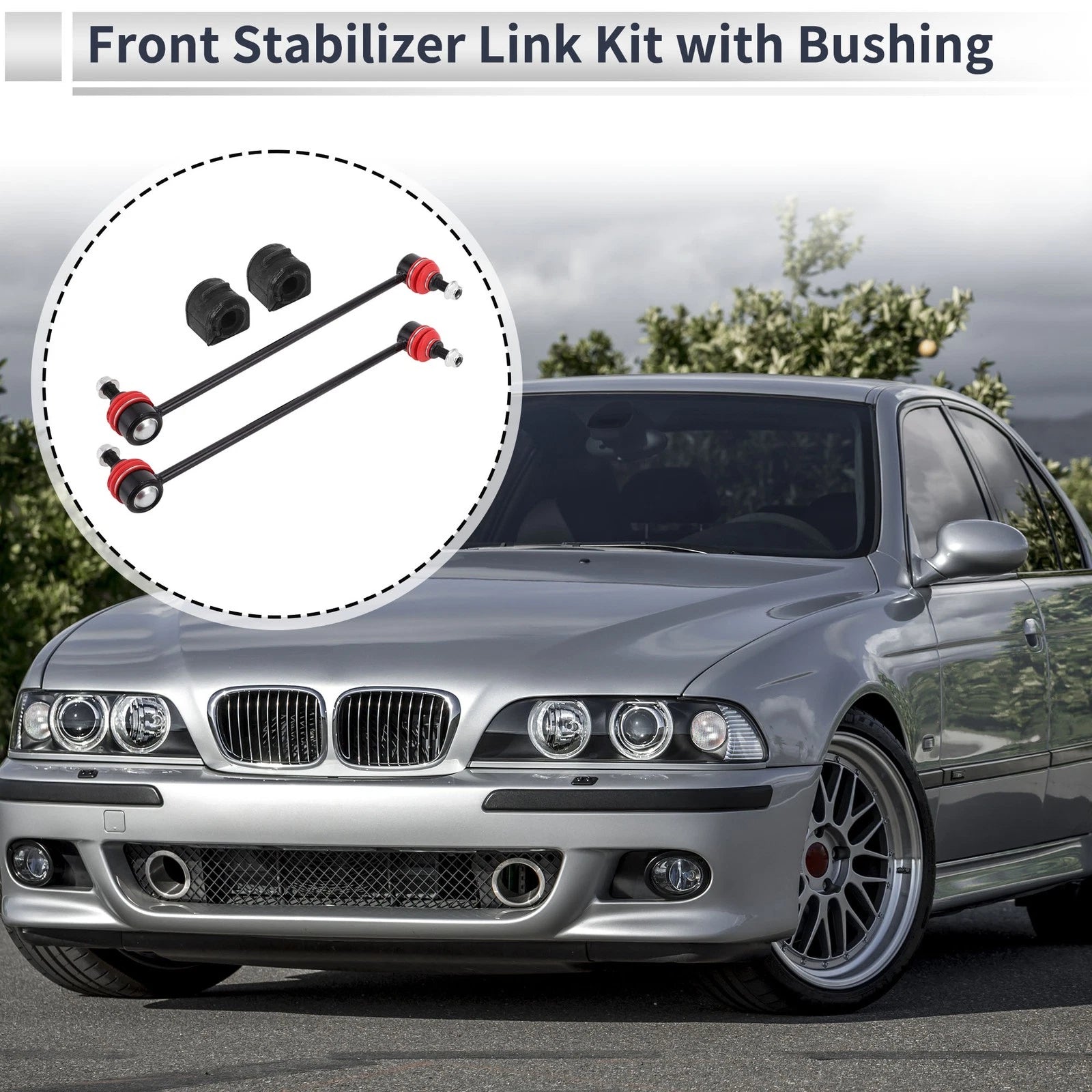 Set of 2 Front Stabilizer Bar Links with Bushings for Mazda 3 (2004–2009) No.K80235