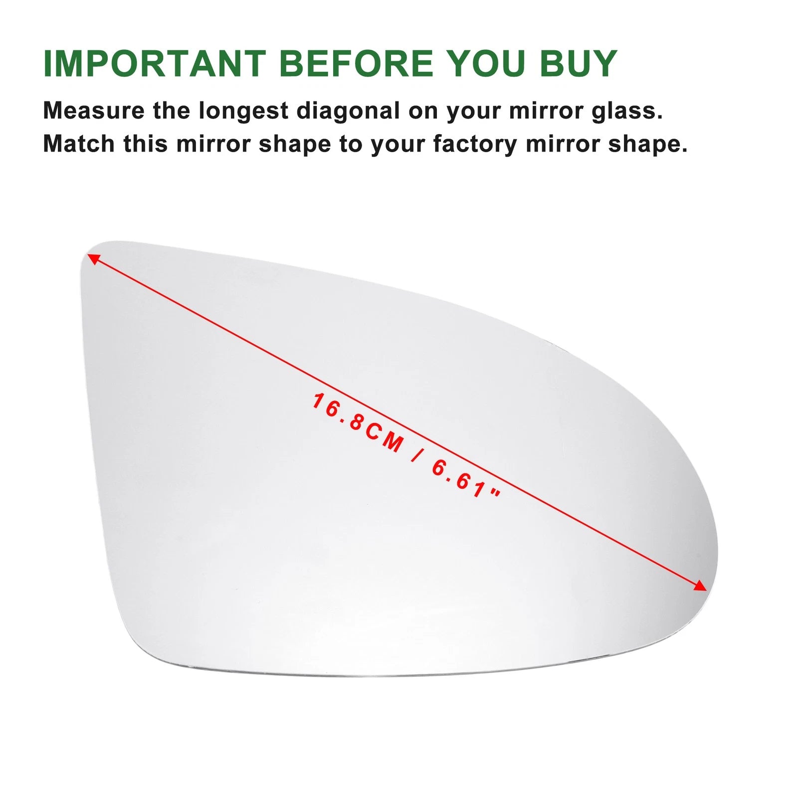 Right Side Mirror Glass Replacement for Audi A2 (2000–2005)