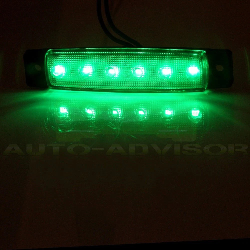 Set of 10 LED Clearance Side Marker Lights for Bus Van Trailer (12V)