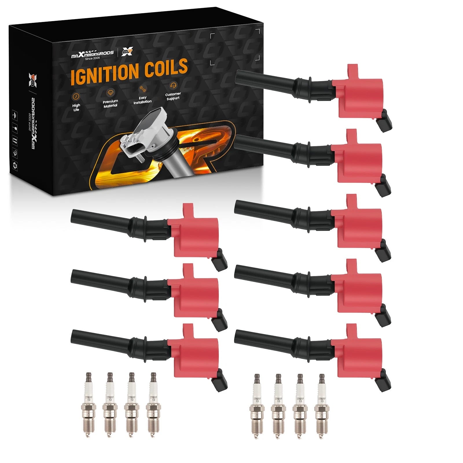 Set of 8 Ignition Coils for Ford E150 E250 Econoline V8 4.6L (2001–2008)