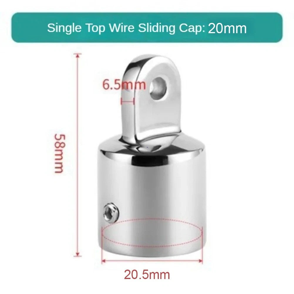 Set of 2 Stainless Steel Boat Eye End Caps
