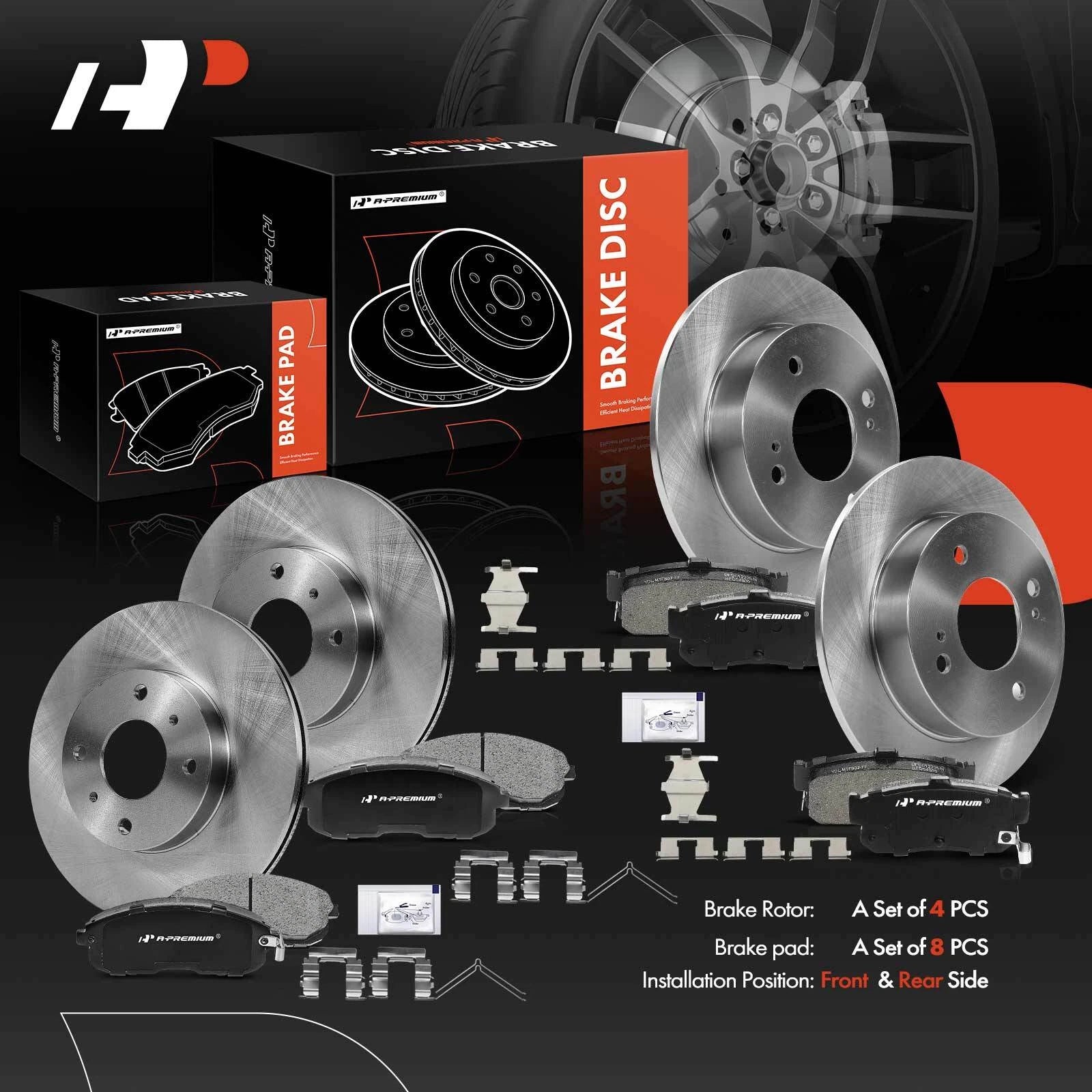 Disc Brake Rotors & Ceramic Pads for Nissan Altima Sentra