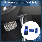 3 Pcs Automatic Foot Accelerator Pedal Covers for Ford Ranger (2024) Blue