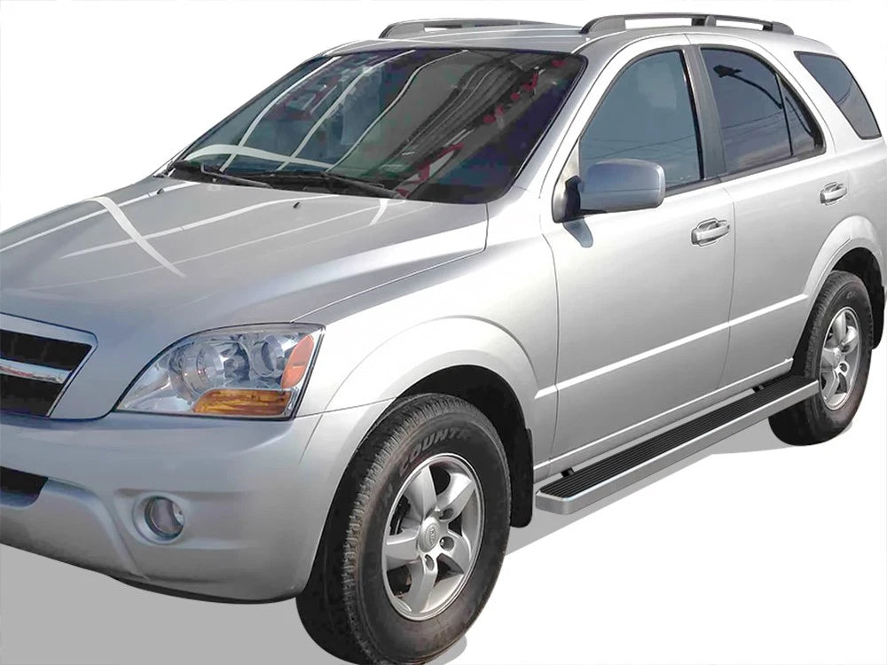 4" Silver Running Boards for Kia Sorento (2003-2010)
