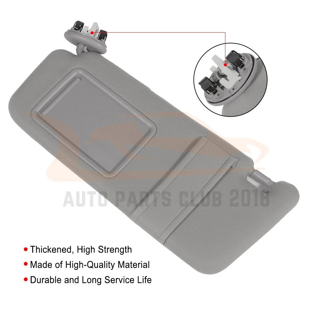 Driver Side Sun Visor for Toyota Camry (2007-2011) with Sunroof, Light Gray