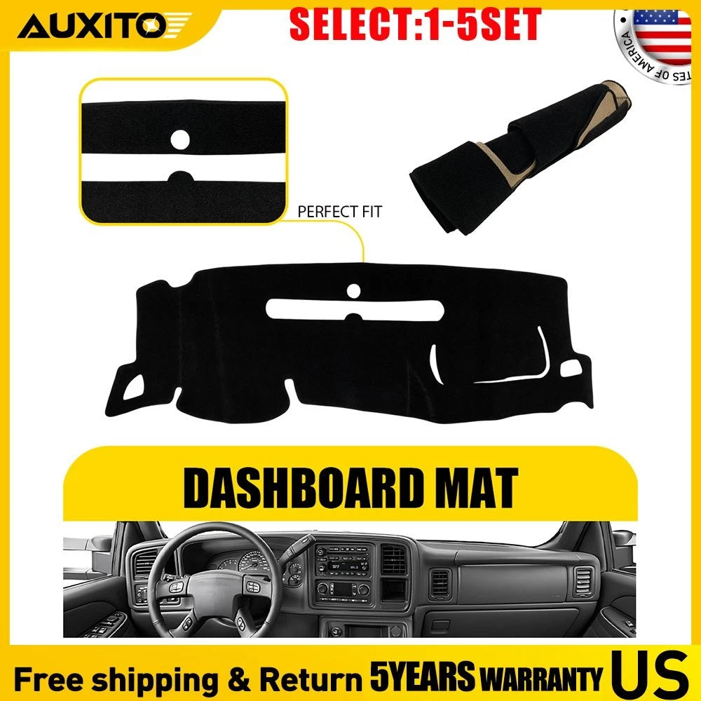 Dashboard Cover for Chevrolet Silverado 1500 2500 3500HD (2007–2013) Black