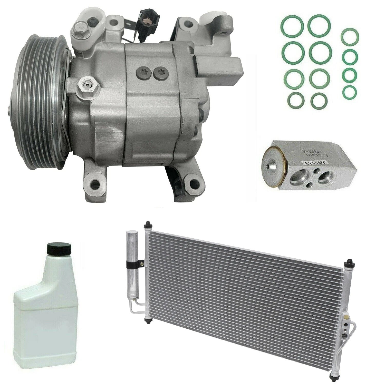A C Compressor Kit with Condenser for Ford Fiesta (2014–2017)