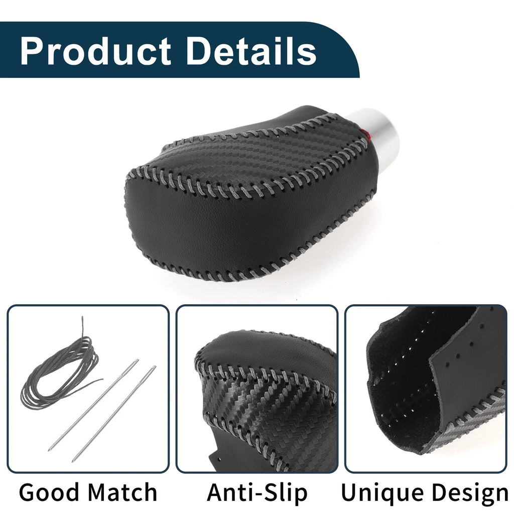 Gear Shift Knob Cover for Volkswagen Jetta (2012–2019) Black Carbon Fiber