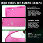 2-Pack Silicone License Plate Frame for Pink Holder (2024-2025)