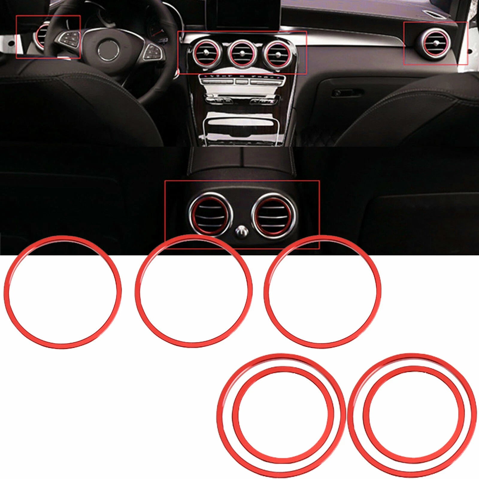 AC Cover Outlet Ring Trim for Mercedes-Benz C-Class W205 (2015–2021)