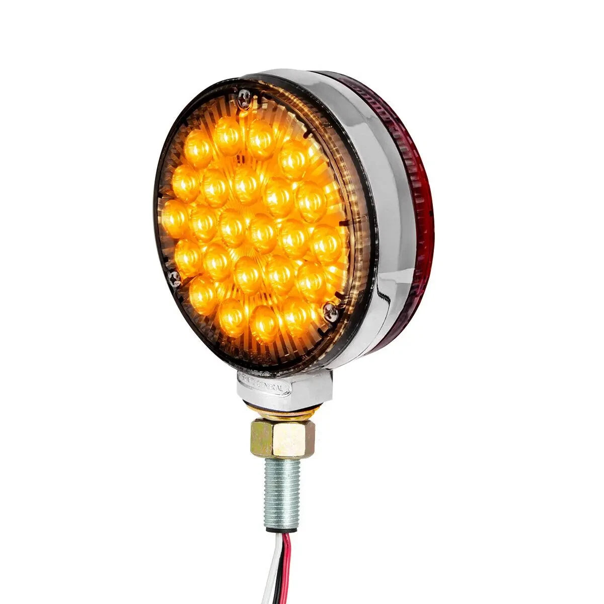 LED Pedestal Light Smoked Lens Double Face Amber Red for Jeep Wrangler (1997–2017)
