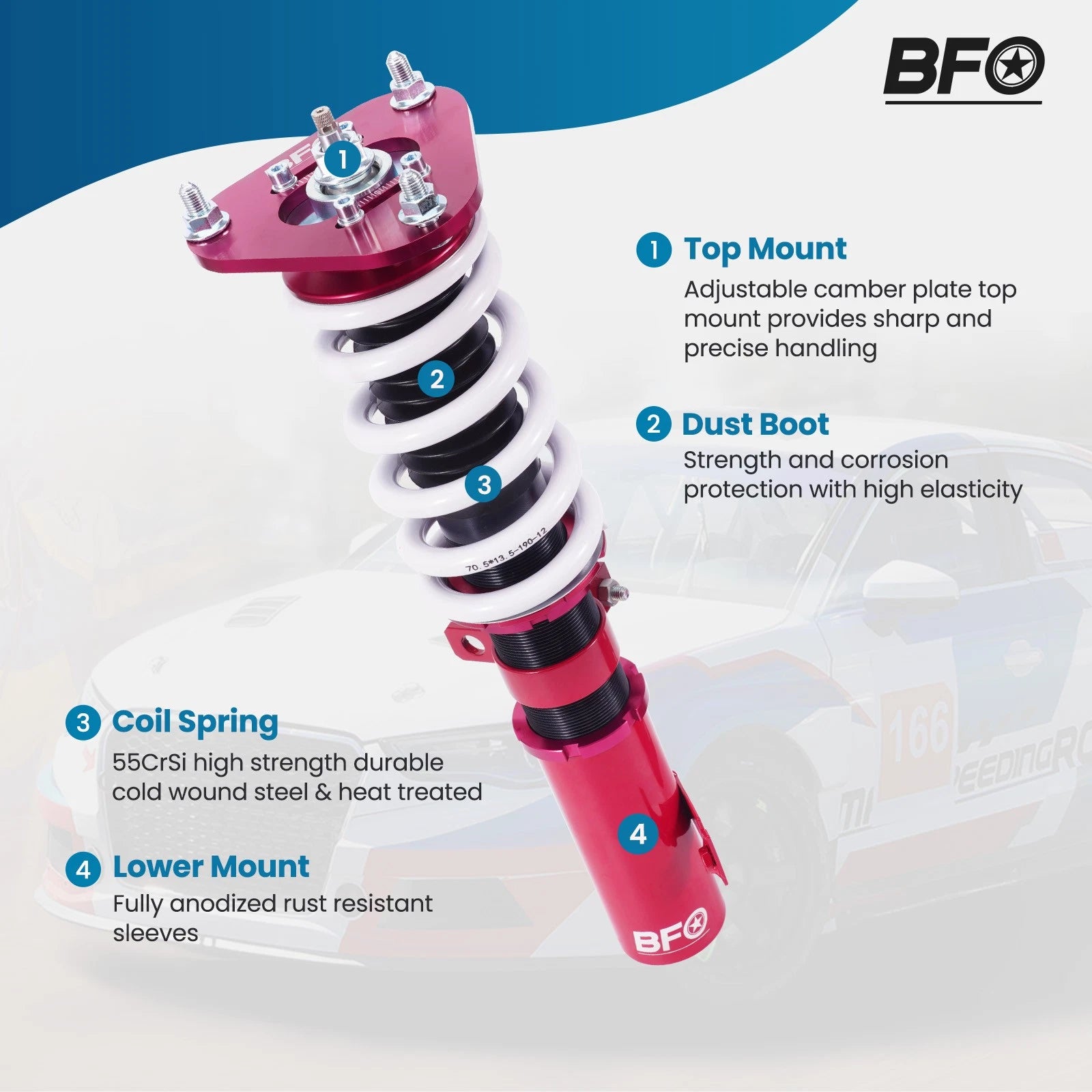 24-Way Damper Coilover Lowering Kit for Toyota Matrix XRS (2003–2008)