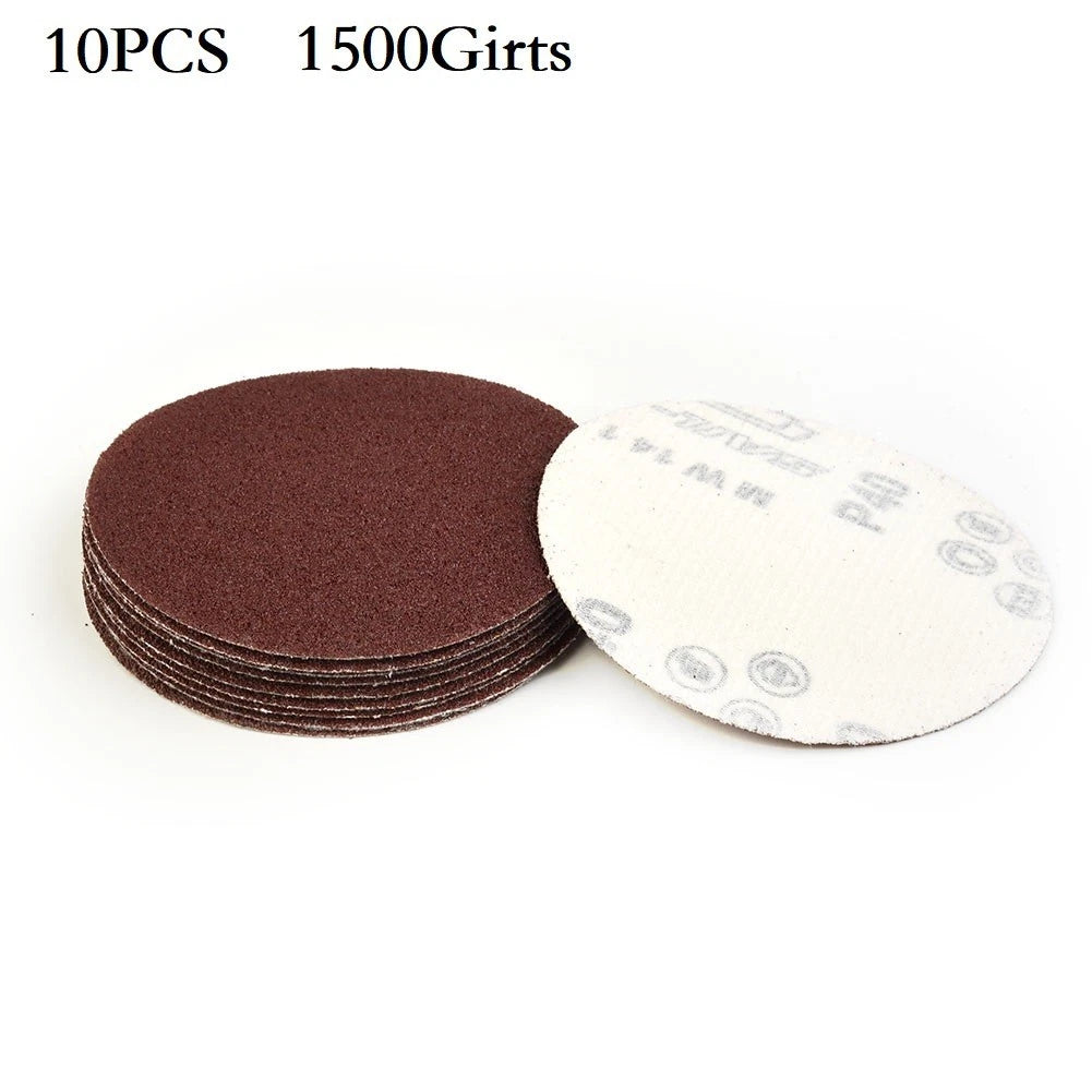 Set of 10 Sanding Discs 4'' for Polishing Pad (40-2000 Grit)
