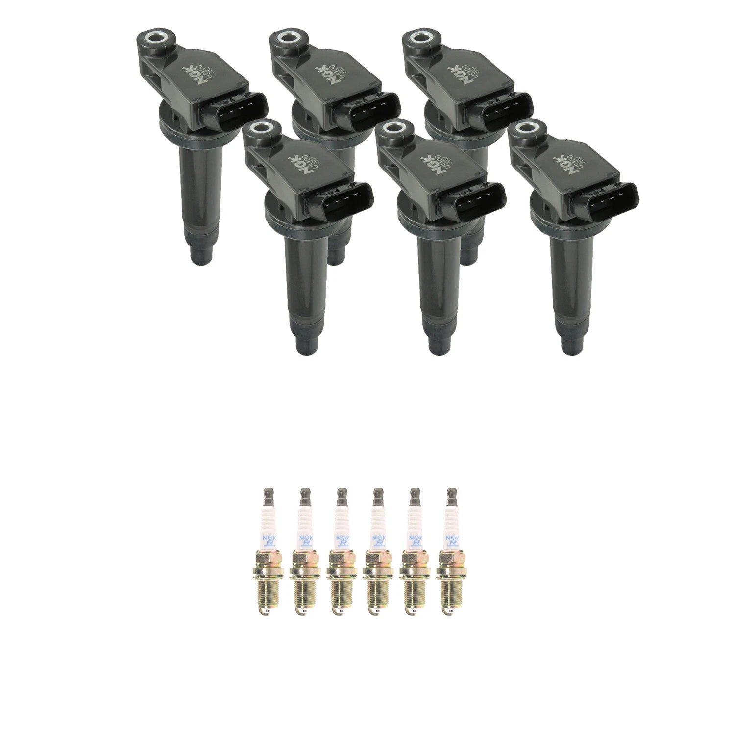 Set of 6 NGK Ignition Coils & Nickel Spark Plugs for Camry Sienna (1997–2006)