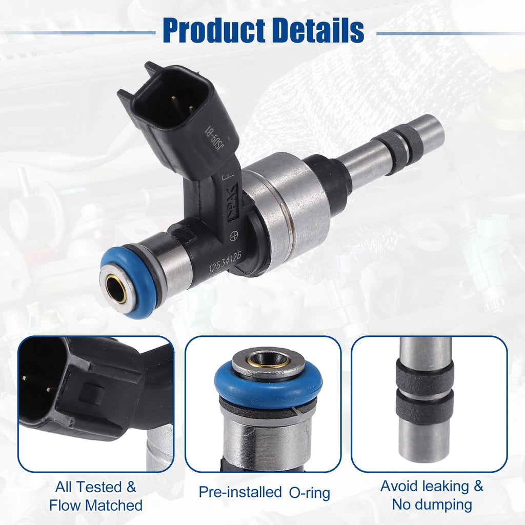 6pcs Fuel Injector Nozzle for Chevrolet Colorado 3.6L (2015–2016) 12634126