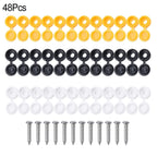 Set of 12 Screws & 36 Hinged Covers for Car Number Plate